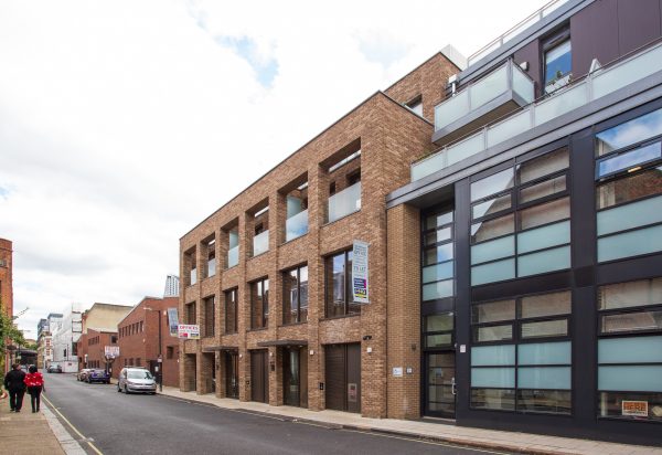 4 story brick building on a quiet road a few minutes from Southwark tube station